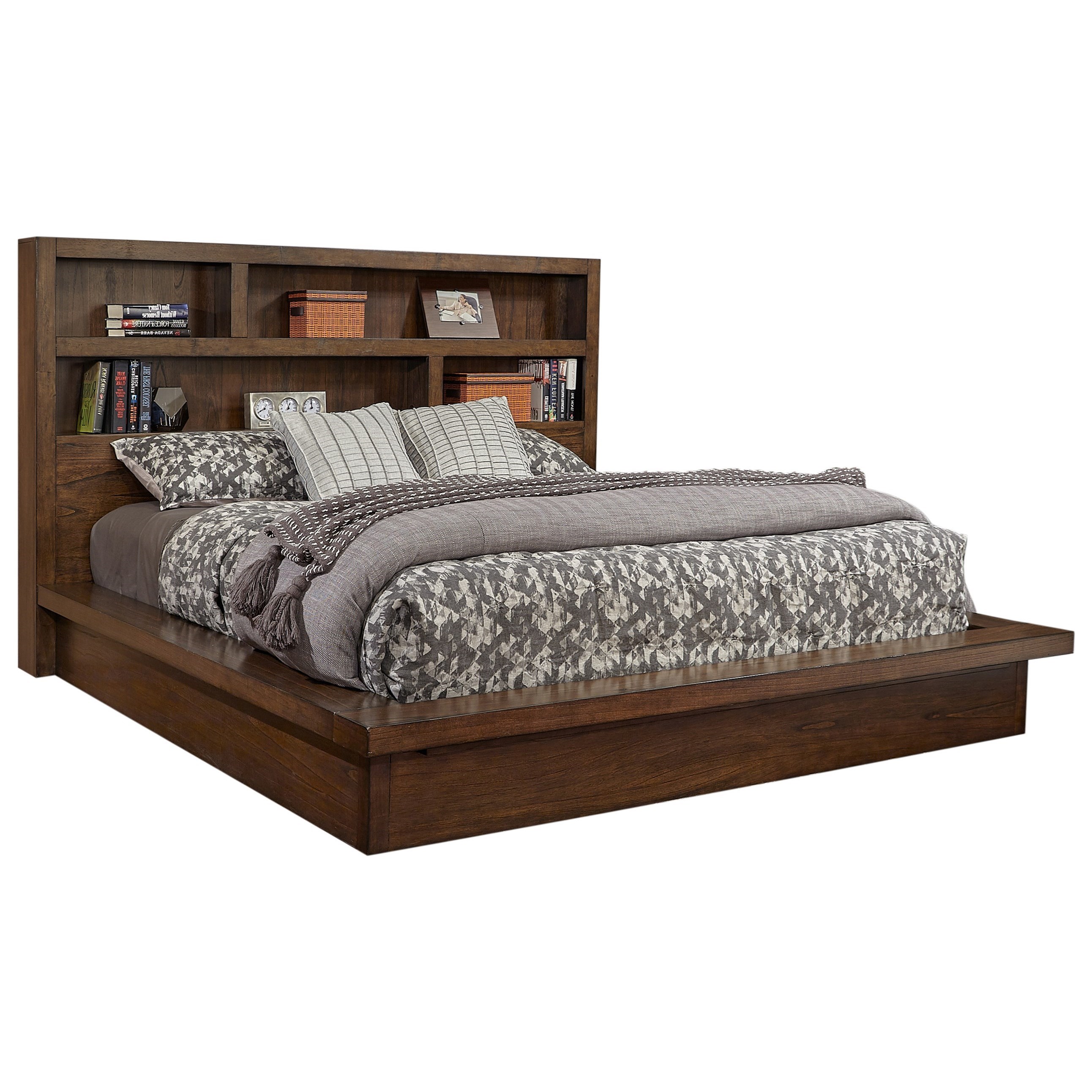 Aspenhome Modern Loft IML471BRNx1+IML472BRNx1+IML473BRNx1 Contemporary Queen Platform Bed
